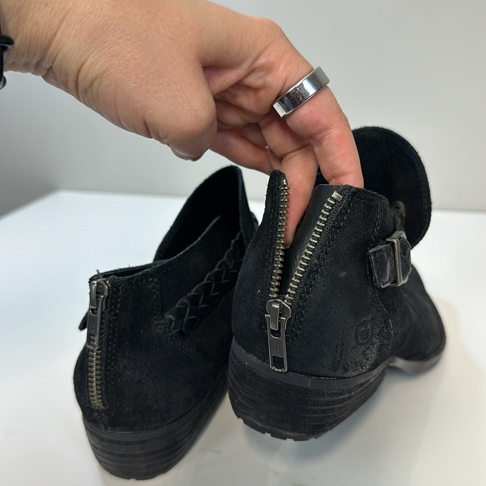 Born Sylvia Black Leather Booties Size 9 - Picture 10 of 16